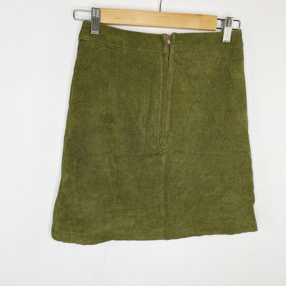 LF E-Lady Sage Green Back Zip A-Line Mini Skirt Women's Size 8 NWT - Picture 5 of 5